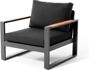 Salotto Da Esterno 5 Posti In Alluminio Con Tavolino E Cuscini Boston Antracite