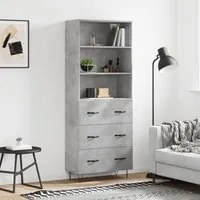 Credenza Grigio Cemento 69,5x34x180 cm in Legno Multistrato 3189377