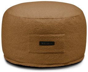 Poggiapiedi marrone con rivestimento in bouclé Om 60 – SLOWDOWN