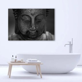 Quadro su tela, Testa di Buddha meditante