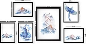 Dipinti in set da 6 pezzi Watercolor - Wallity