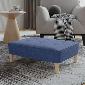 Poggiapiedi Blu 78x56x32 Cm İn Tessuto /