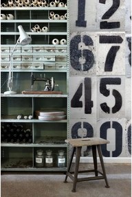 Fotomurale ESTA Numeri, grigio argento 232X280 cm