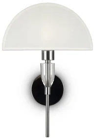 Applique Contemporanea Prima Metallo Cromo Diffusore Cotone Bianco