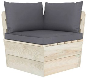 Set Divani da Giardino su Pallet 6 pz con Cuscini Legno Abete