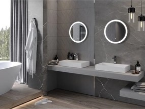 Mexen Oro specchio da bagno retroilluminato, rotondo 50 cm, LED 6000K, antiappannamento - 9824-050-050-611-00