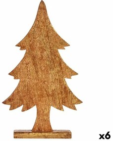 Statua Decorativa Albero di Natale Dorato Legno 5,1 x 49,5 x 25,5 cm (6 Unità)