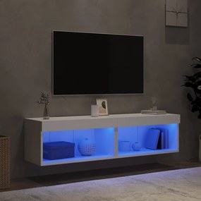 Mobili TV con Luci LED 2pz Bianchi 60x30x30 cm