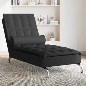 Chaise Longue Massaggi Con Capezzale Nero İn Tessuto /