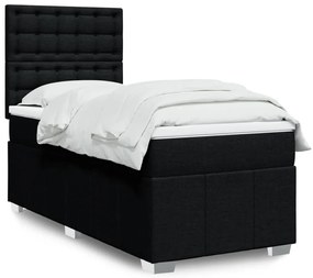 Giroletto A Molle Con Materasso Nero 90x200 Cm İn Tessuto /