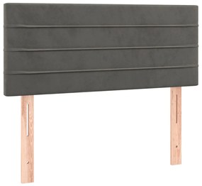 Testiera grigio scuro 90x5x78/88 cm in velluto