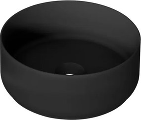 Lavabo da appoggio Kyoto tondo in ceramica nero opaco L36H12