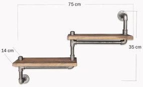 Mensola da parete BORURAF 35x75 cm abete