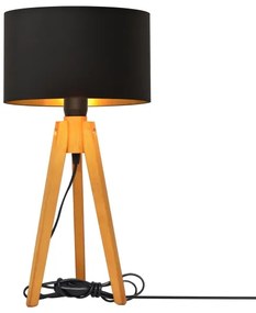 Lampada da tavolo ALBA 1xE27/15W/230V nero/oro/quercia