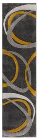 Passatoia color ocra-grigio 60x230 cm Elude Orb - Flair Rugs