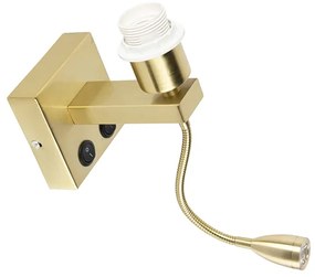 Lampada da parete moderna in ottone con braccio flessibile - Brescia Combi