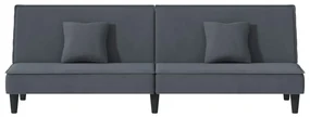 Divano letto grigio scuro in velluto