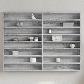 Armadietto Vetrina Grigio Sonoma 100x8,5x75cm Legno Multistrato /
