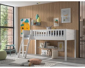 Letto rialzato in pino bianco 90x200 cm SCOTT - Vipack