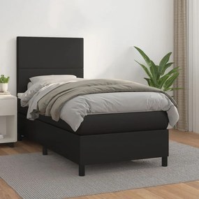 Giroletto A Molle Con Materasso Nero 80x200 Cm İn Similpelle /