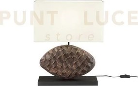 Lampada da tavolo in legno acacia 35x48h cm 1 luce attacco e27