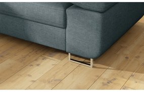 Divano angolare blu allungabile/con contenitore (con penisola a sinistra/a L) Anton – ELTAP