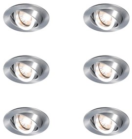 Set di 6 faretti da incasso moderni orientabili - Club
