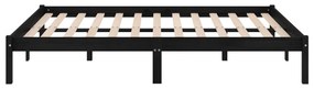 Giroletto nero in legno massello 150x200 cm 5ft king size