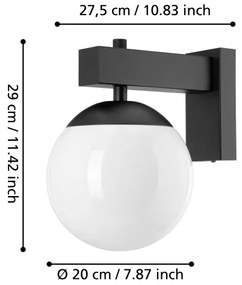 Eglo 900669 - Applique da esterno BUFALATA 1xE27/40W/230V nero IP44