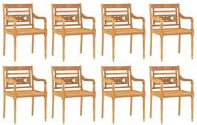 Set da pranzo per giardino 9 pz in legno massello di teak