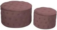 Puff contenitore velluto 1-2 rosa antico cm 70h42