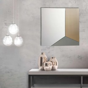 Specchio quadrato moderno 80x80 cm con vetro fumč e bronzo - GEORGE