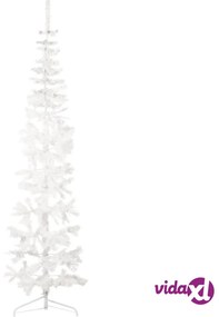 vidaXL Albero Natale Artificiale Sottile a Metà Supporto Bianco 240 cm