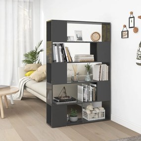 Libreria/divisorio grigio lucido in legno multistrato