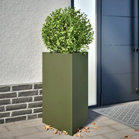 Fioriera Da Giardino Verde Oliva Triangolare 50x43x75cm Acciaio /
