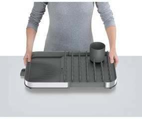 Scolapiatti regolabile grigio in acciaio inox 35x39 cm Duo - Joseph Joseph