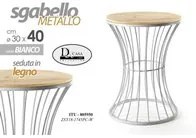 Set sgabelli bianco stile urban in metallo seduta legno