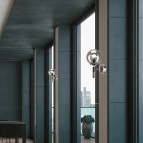 Applique ROLLO 1xE14/5W/230V cromo opaco/fumé