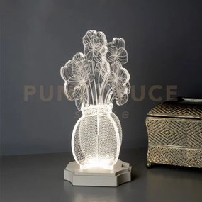 Lampada margot piccola wireless in cristallo acrilico trasparente d...