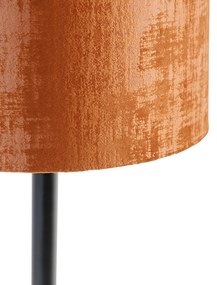 Lampada da tavolo moderna nera con paralume rosso 25 cm - Simplo