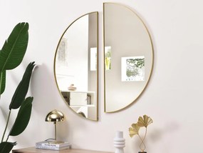 Lotto di 2 Specchio a semicerchio di design L.50 x H.100 cm in Metallo Dorato - GAVRA