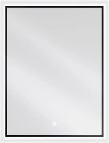 Mexen Erma specchio da bagno retroilluminato 60 x 80 cm, LED 6000K, antiappannamento, cornice nera - 9814-060-080-611-70