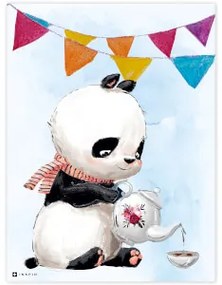 Quadro del Panda con le bandierine colorate | Inspio