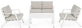 Set di mobili da giardino bianco in alluminio per 4 persone Harley – Bizzotto