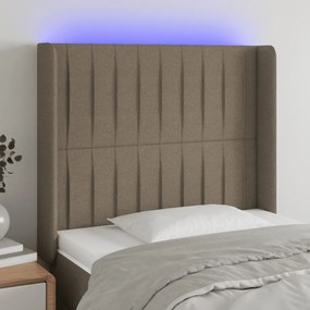 Testiera A Led Tortora 83x16x118/128 Cm İn Tessuto /