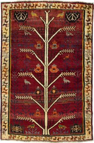 Gabbeh Tappeto 110 x 160 Rosso (Iran) Annodato A Mano