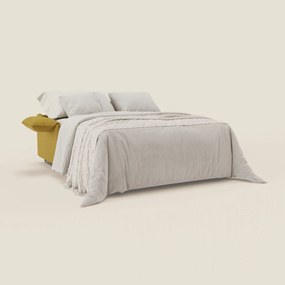 Violetta divano letto materasso H18 cm - poggiatesta reclinabili e braccioli mobili in tessuto impermeabile T13 giallo