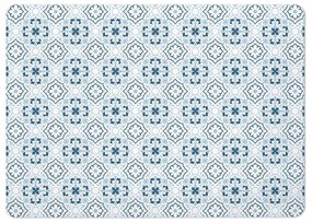 Tappetino da bagno bianco e blu in terra di diatomee 50x70 cm Atlanta - douceur d'intérieur