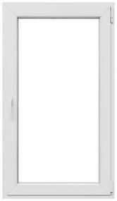 Finestra in PVC bianco L 80 x H 140 cm, 1 anta apertura a destra