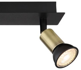 Globo 57998-3B - Faretto DREW 3xGU10/35W/230V nero/ottone